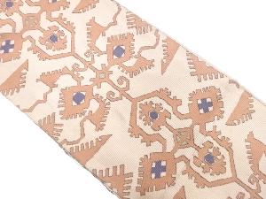 アンティーク　幾何学模様織出し袋帯（材料）